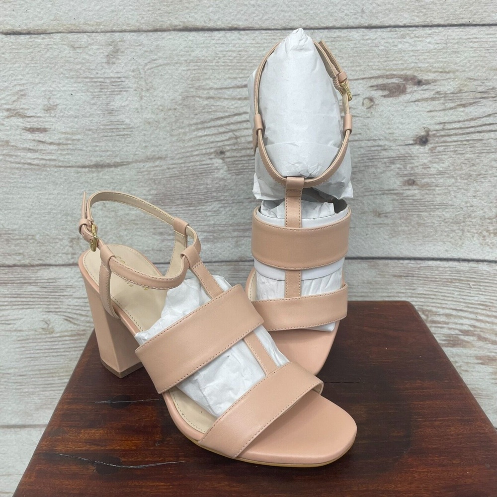 Cole Haan Grand 360 Cherie block heel sandal mahogany rose beige womens sz 8 NEW
